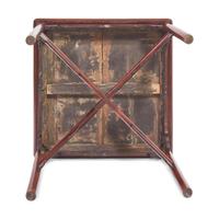 A Chinese Huanghuali and Mixed Hardwood Square Table, 18th/19th Century 清中期 紅木鑲黃花梨十字枨方桌
