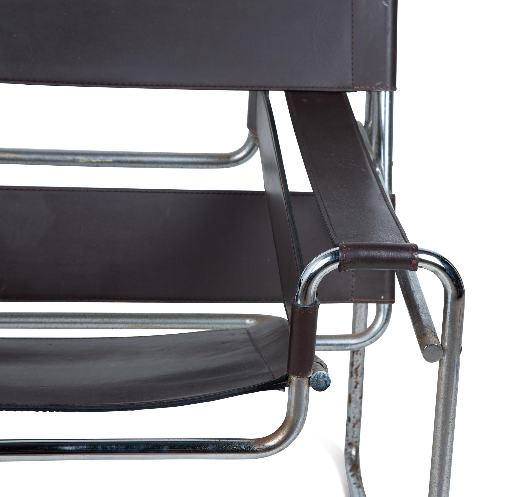 A Marcel Breuer Chrome and Leather Chair — 20TH CENTURY