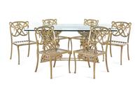 A Gilt Metal and Glass Dining Table