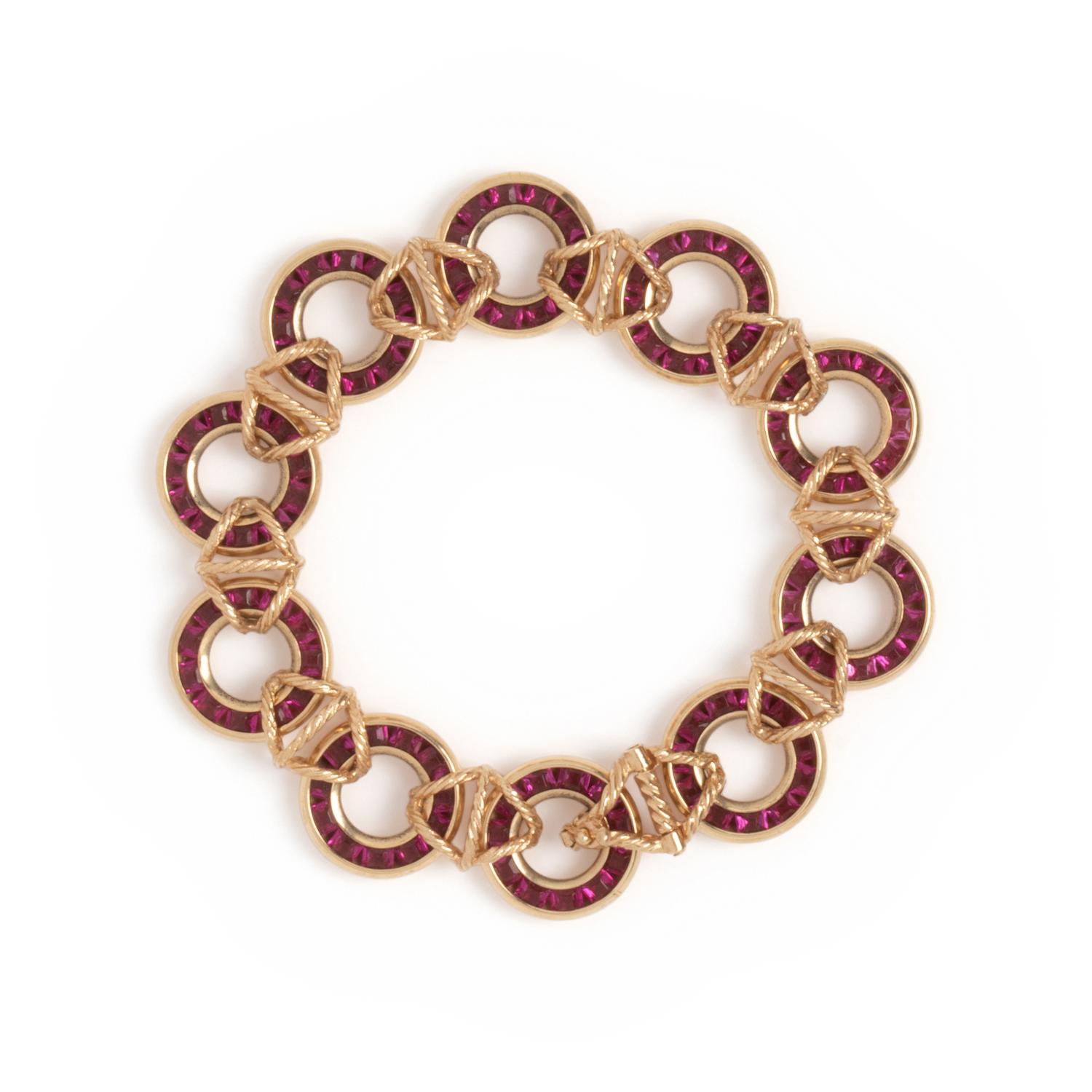 YELLOW GOLD AND GLASS BRACELET