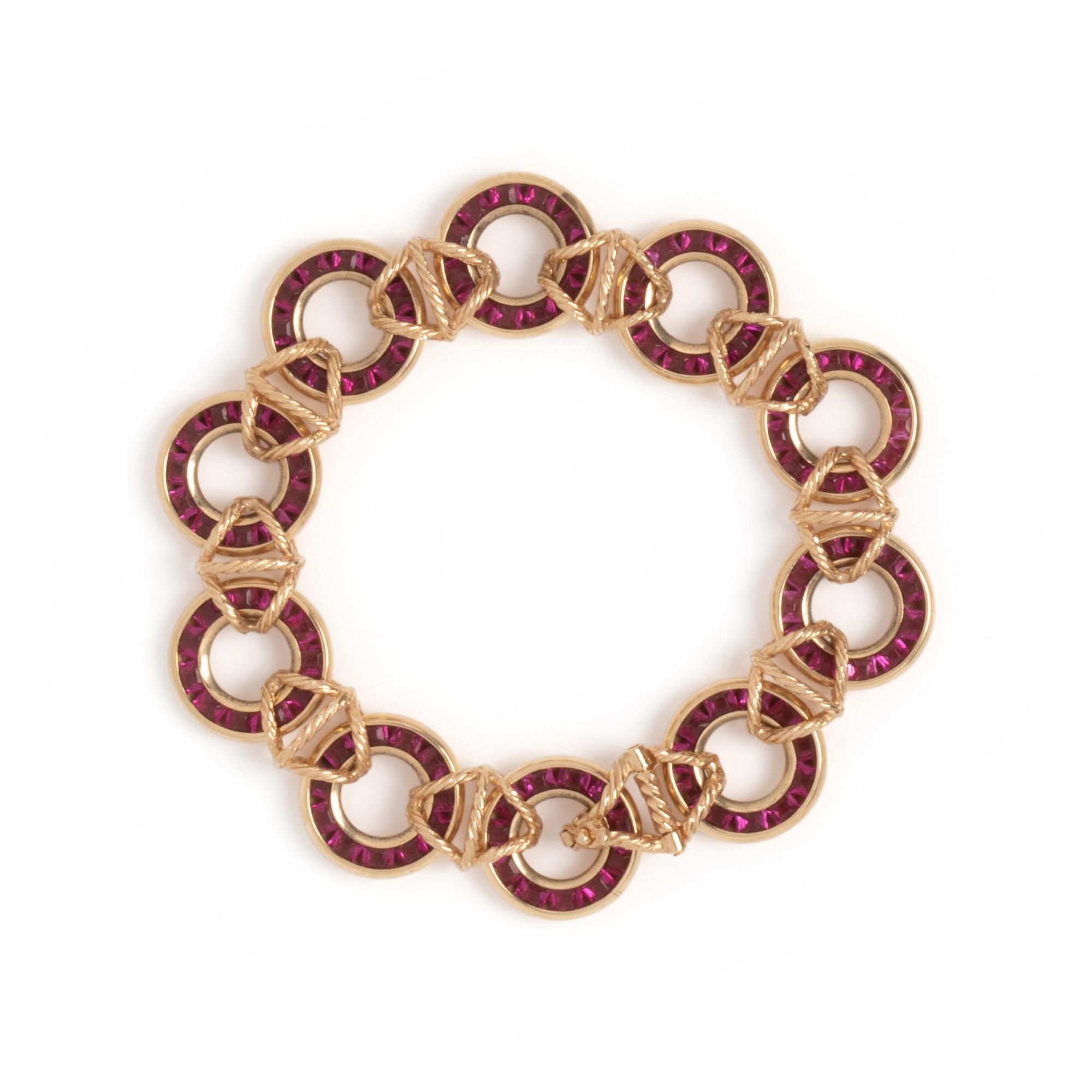 YELLOW GOLD AND GLASS BRACELET