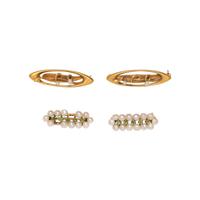 COLLECTION OF YELLOW GOLD AND SEED PEARL BROOCHES