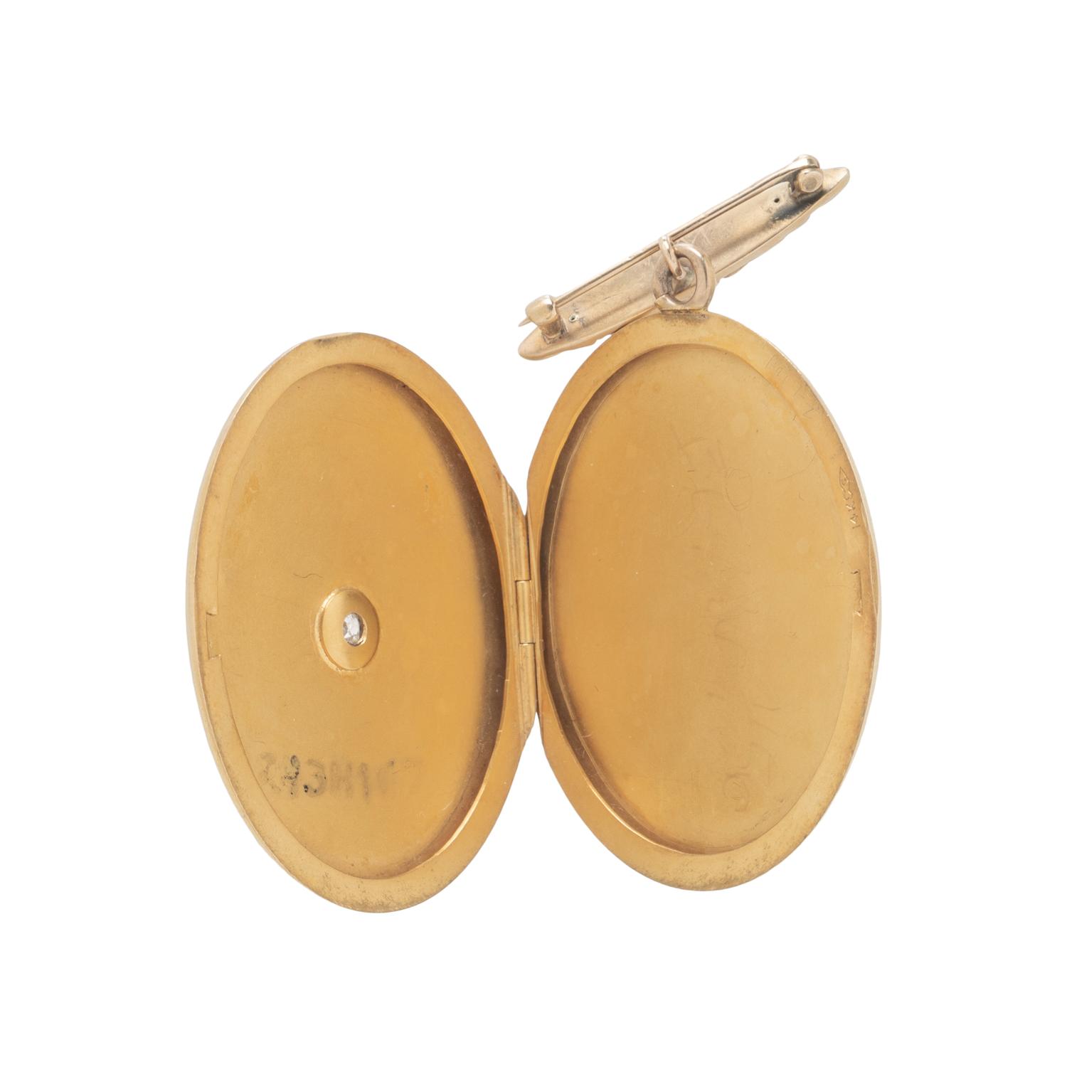 YELLOW GOLD LOCKET PIN