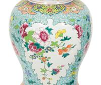 A Pair of Chinese Export Famille Rose Porcelain Covered Jars