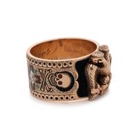 VICTORIAN, ROSE GOLD AND POLYCHROME ENAMEL MASONIC RING