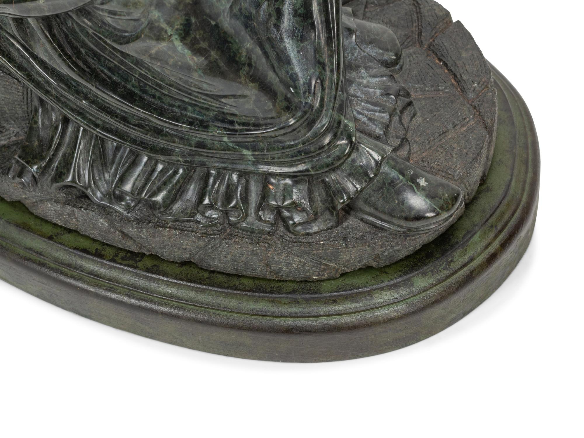 A Continental Carved Marble Figure of Dante Alighieri