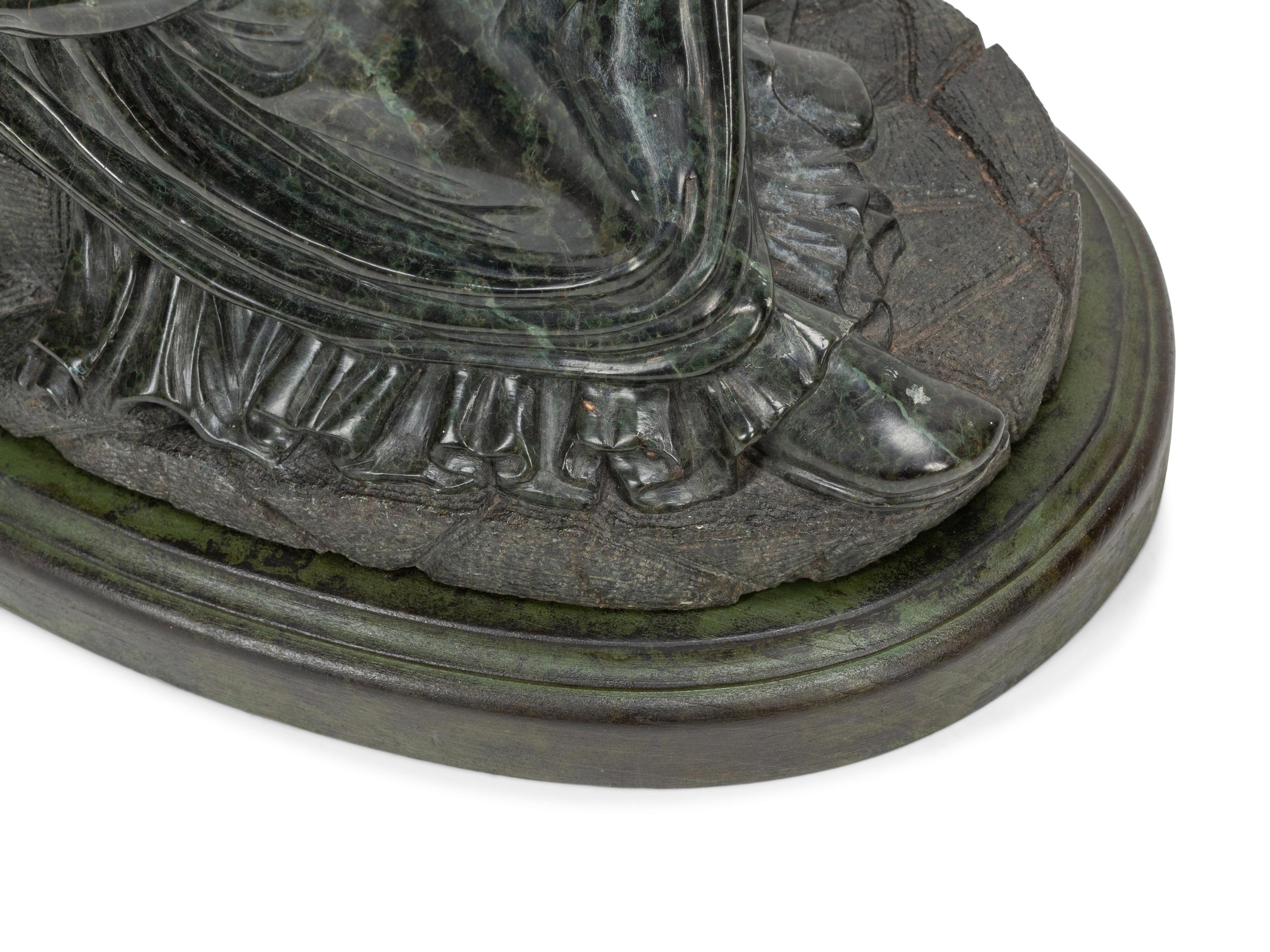 A Continental Carved Marble Figure of Dante Alighieri