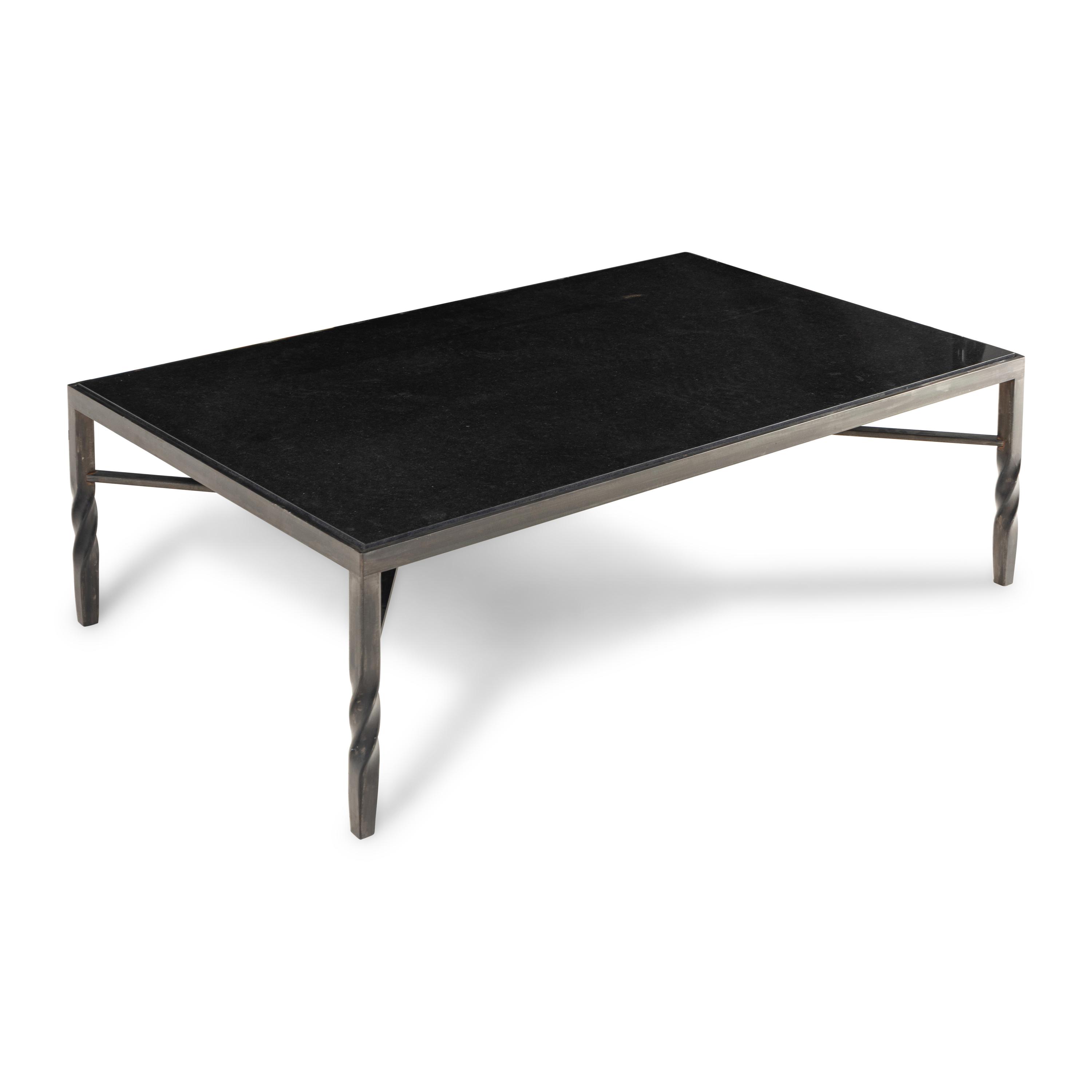 A Steel and Granite Coffee Table