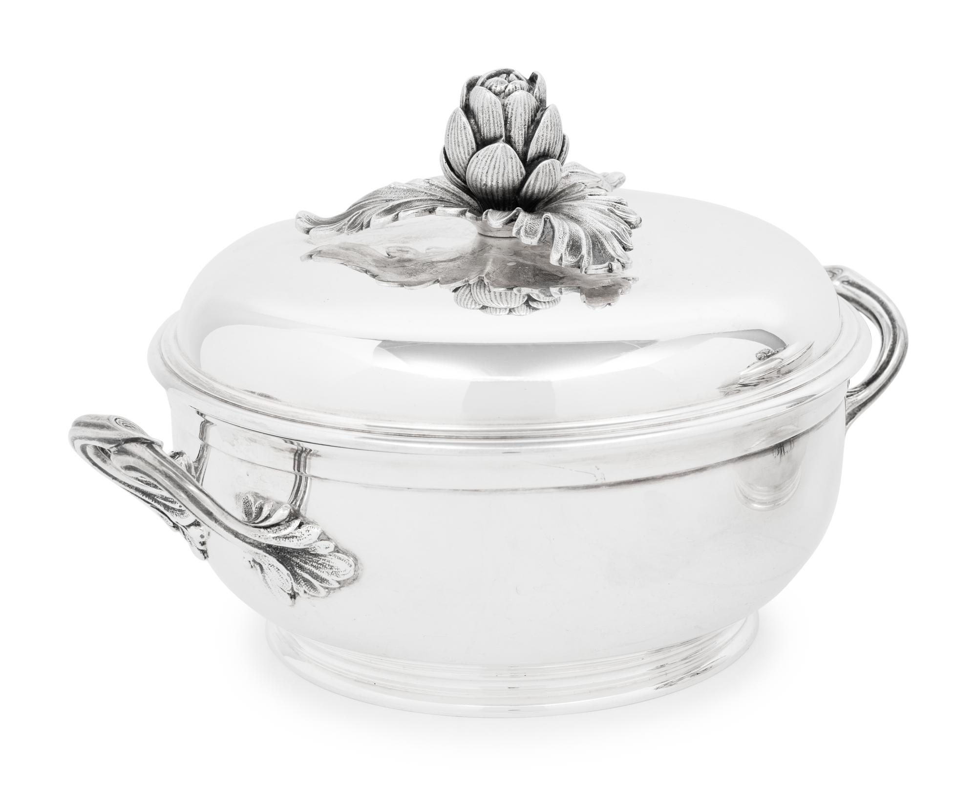 A Pair of Puiforcat Silver-Plate Covered Tureens