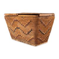Salish Imbricated Lidded Storage Basket