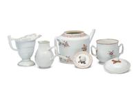 Nine Chinese Export Porcelain Table Articles