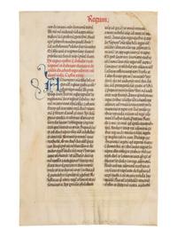[BOOK OF HOURS]. A group of 25 leaves from medieval and renaissance manuscripts and printed books, including 5 or more from Otto Ege’s Fifty Original Leaves from Medieval Manuscripts. Western Europe: XII-XVI Century [compiled Cleveland, c.1950] and Original Leaves from Famous Bibles: Nine Centuries, 1121-1935 A.D [Compiled Cleveland, c.1950]. Various sizes, including: