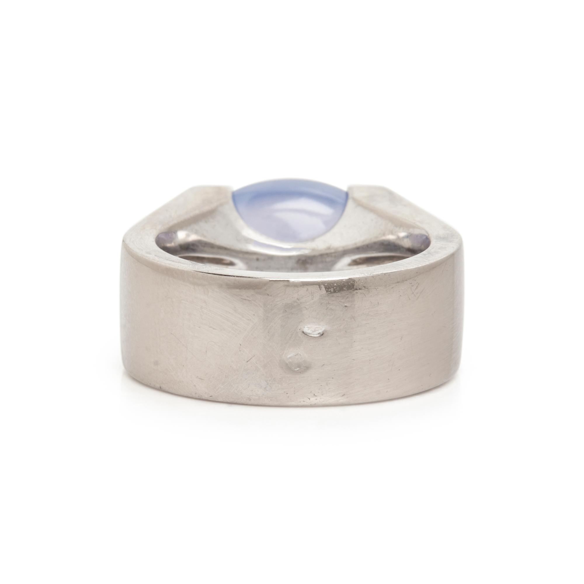 CARTIER, WHITE GOLD AND CHALCEDONY 'TANKISSINE CHEVALIER' RING