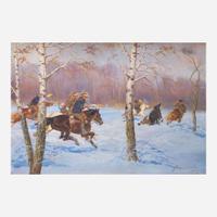 Jerzy Kossak (Polish, 1886-1955) Hunting in the Snow