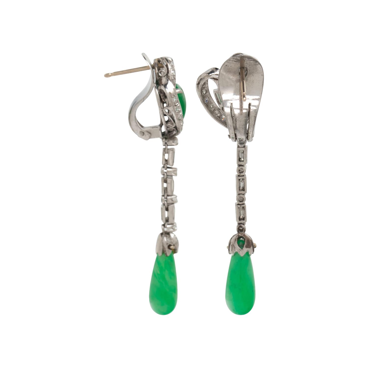 JADE AND DIAMOND EARRINGS