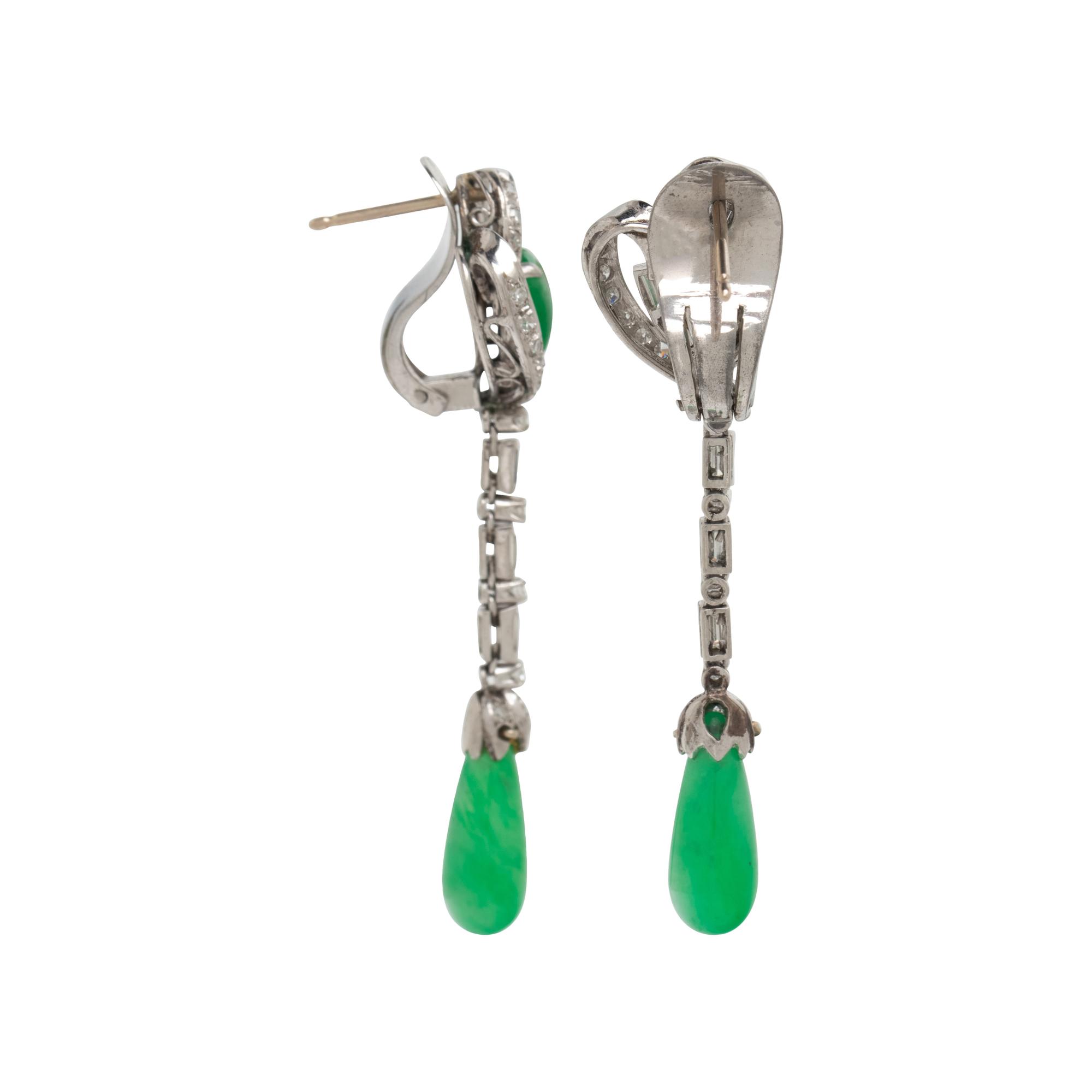 JADE AND DIAMOND EARRINGS