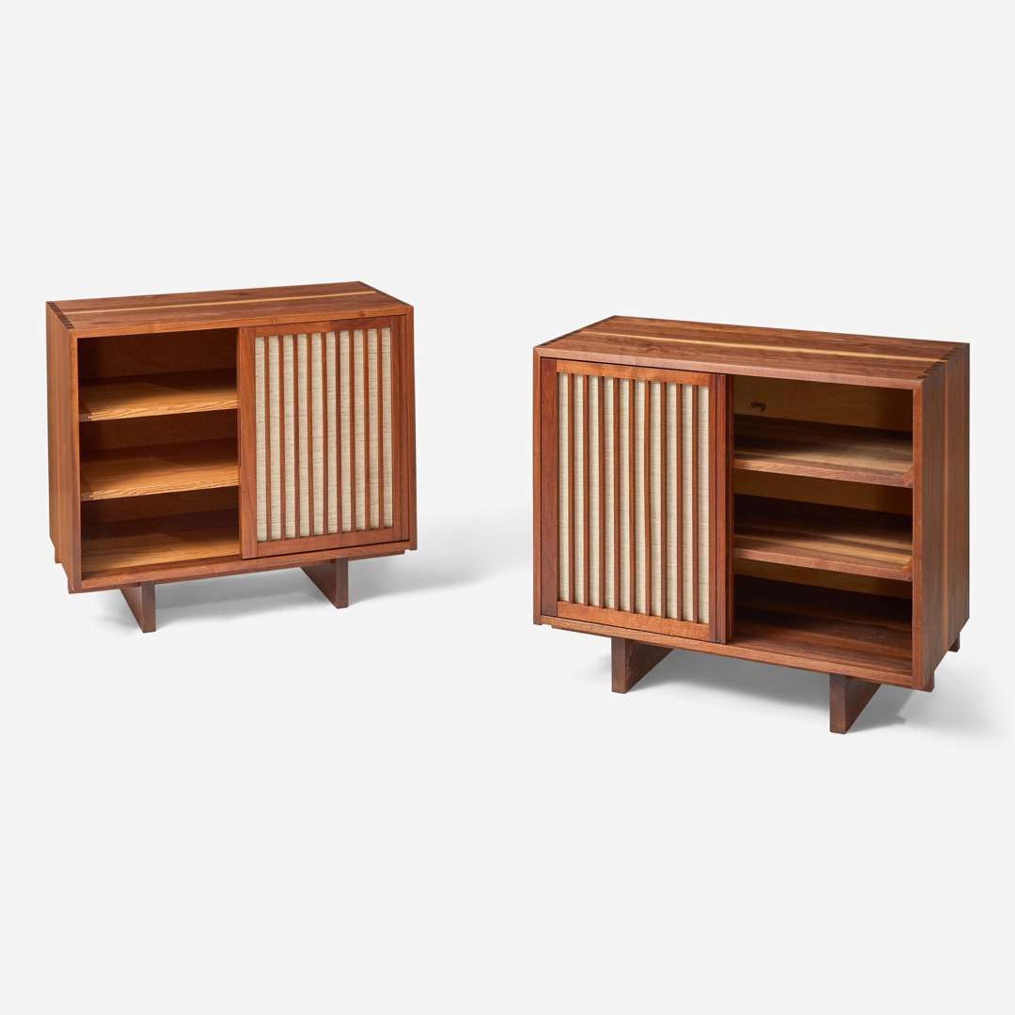 George Nakashima (American, 1905-1990) Pair of Special Double Sliding-Door Cabinets, New Hope, Pennsylvania, 1962