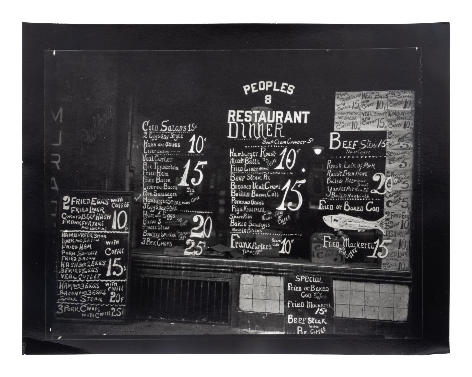 Walker Evans (1903-1975) Lunchroom on the Bowery, New York City, c. 1933