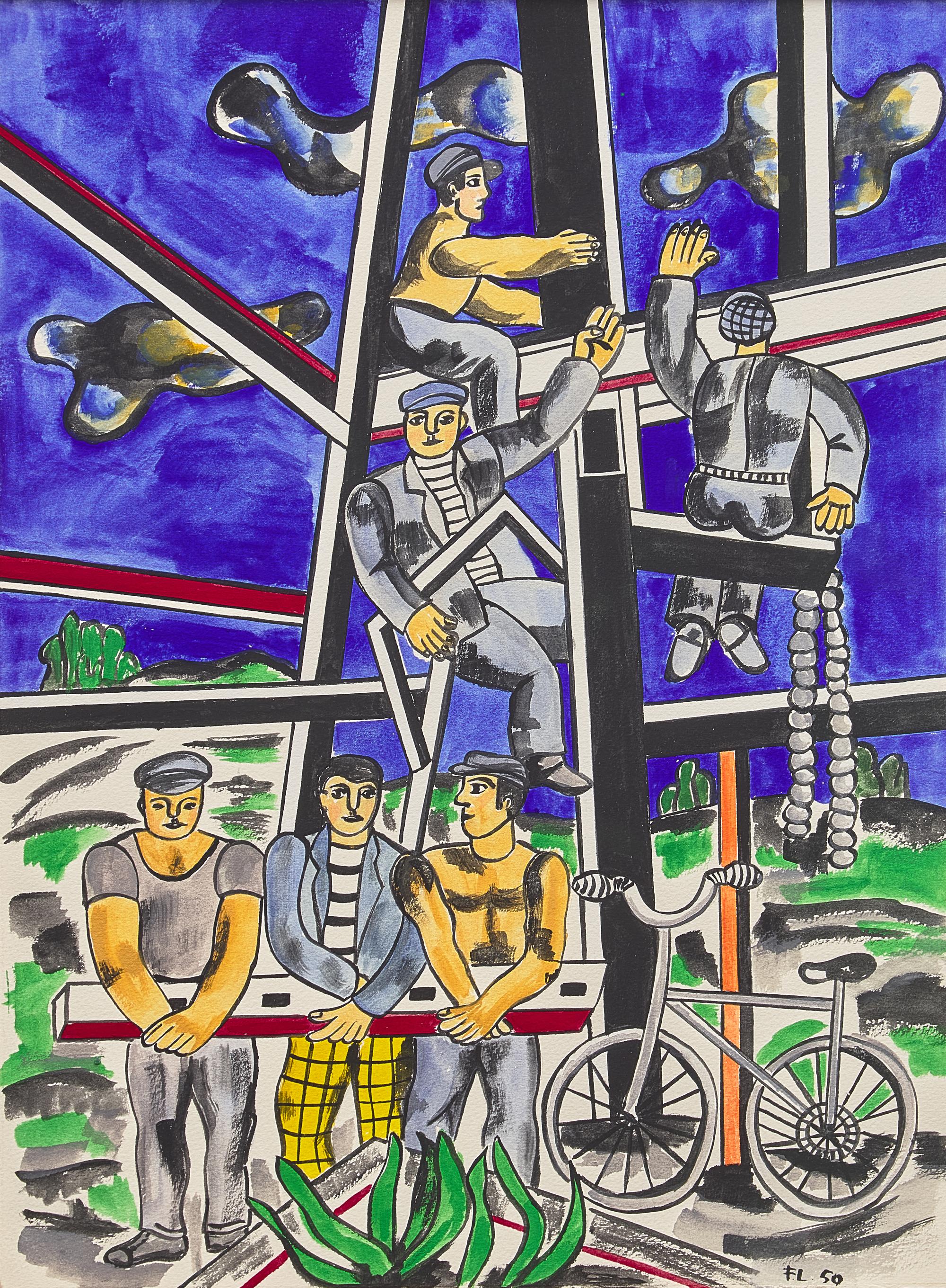 Fernand Léger (French, 1881-1955) — Les Constructeurs au Vélo , 1950