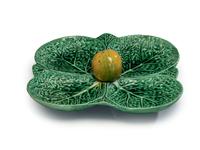 A Glazed Earthenware Leaf Form Relish Tray