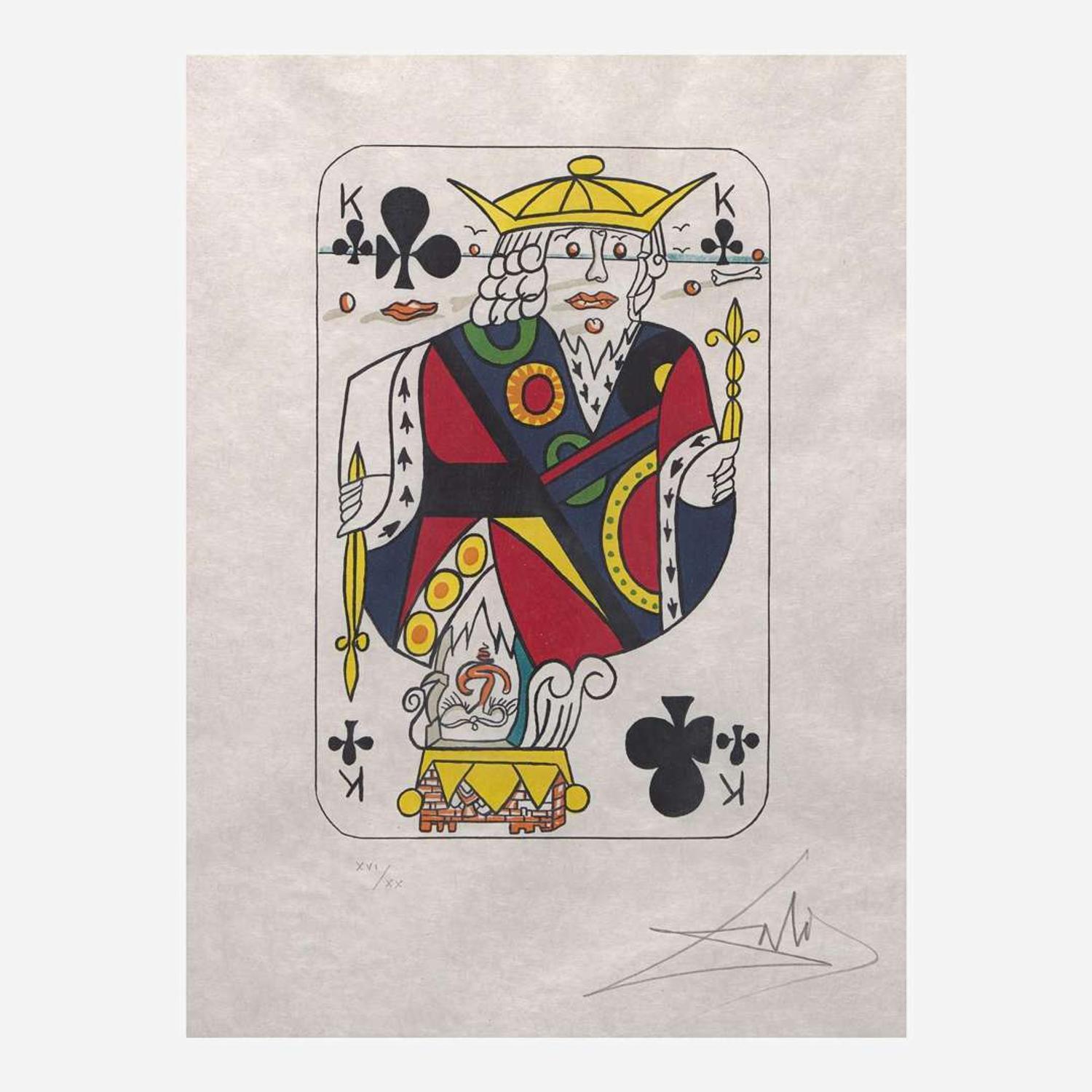 Salvador Dalí (Spanish, 1904-1989) Playing Cards (Ace, King, Queen and Jack of Clubs)