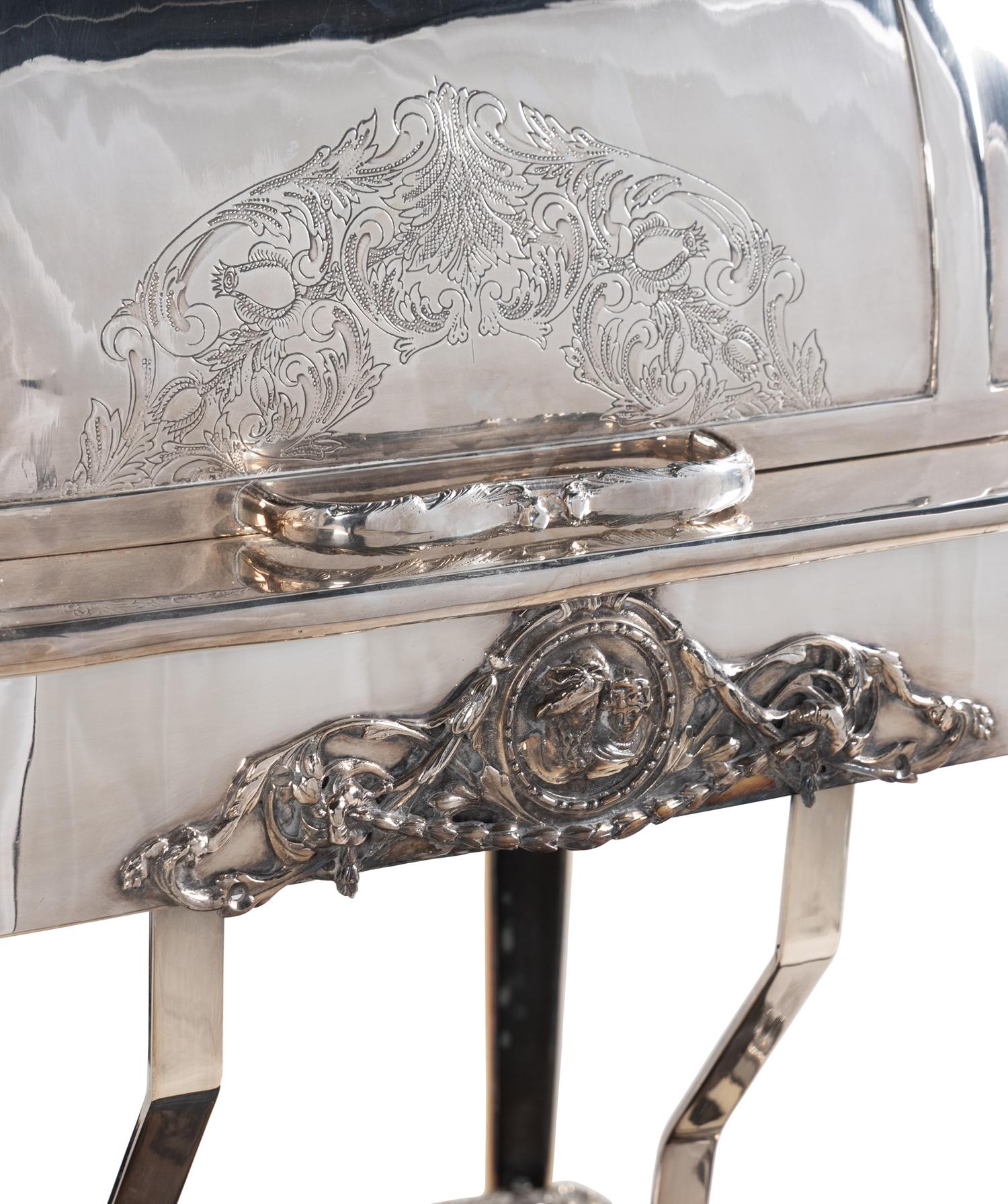 A French Silver-Plate Roast Trolley
