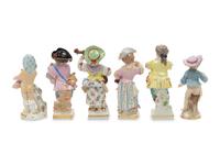 A Group of Six Meissen Porcelain Figures
