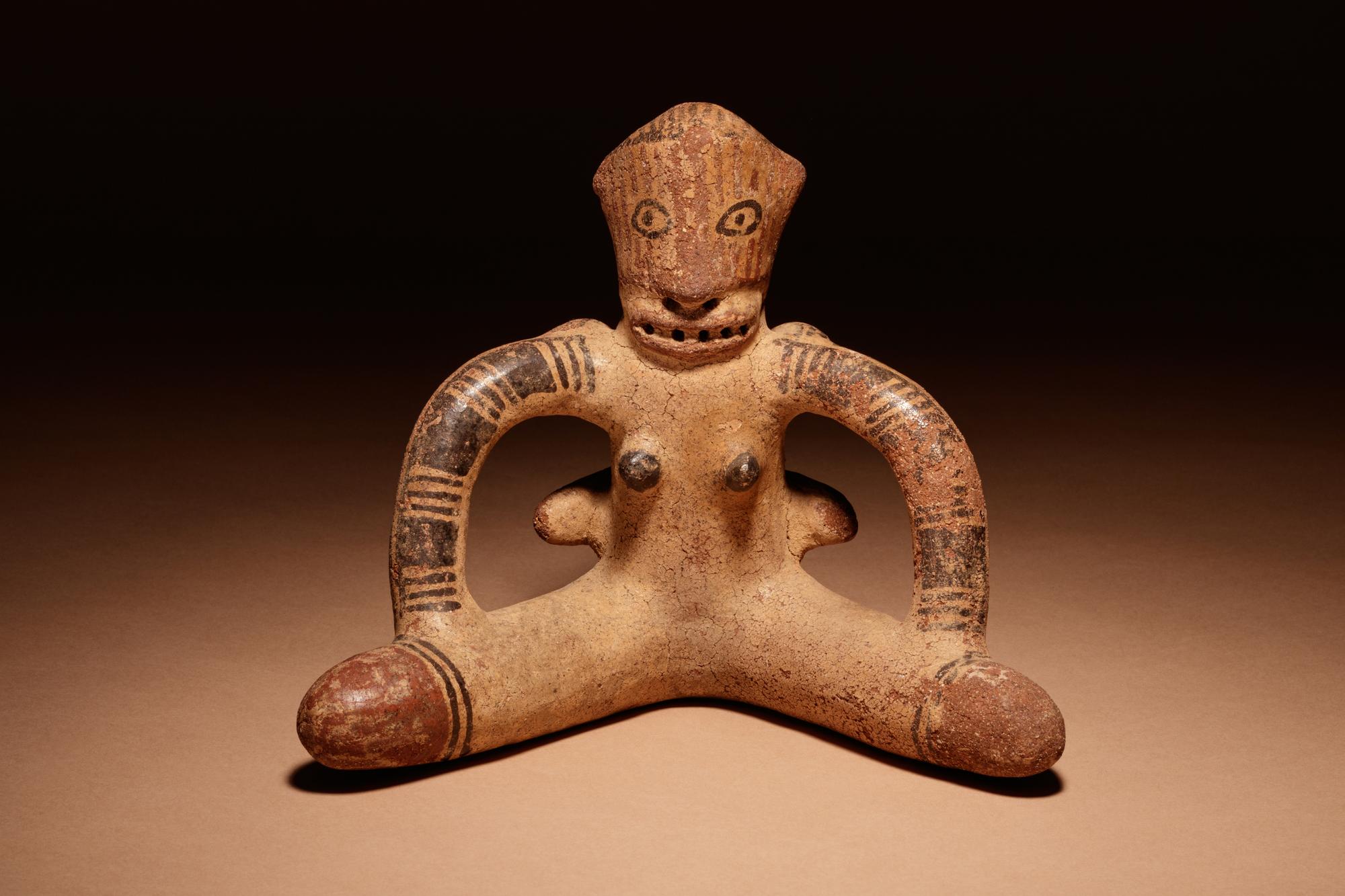 A Nicoya Polychrome Pottery Mother and Child