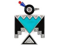 Award Winning Southwestern-style Platinum Thunderbird Brooch