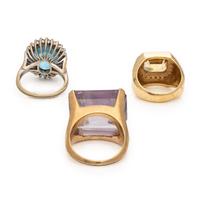 Collection of Three Multigem and Gold Rings