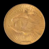 A United States 1908 Saint-Gaudens: No Motto $20 Gold Coin