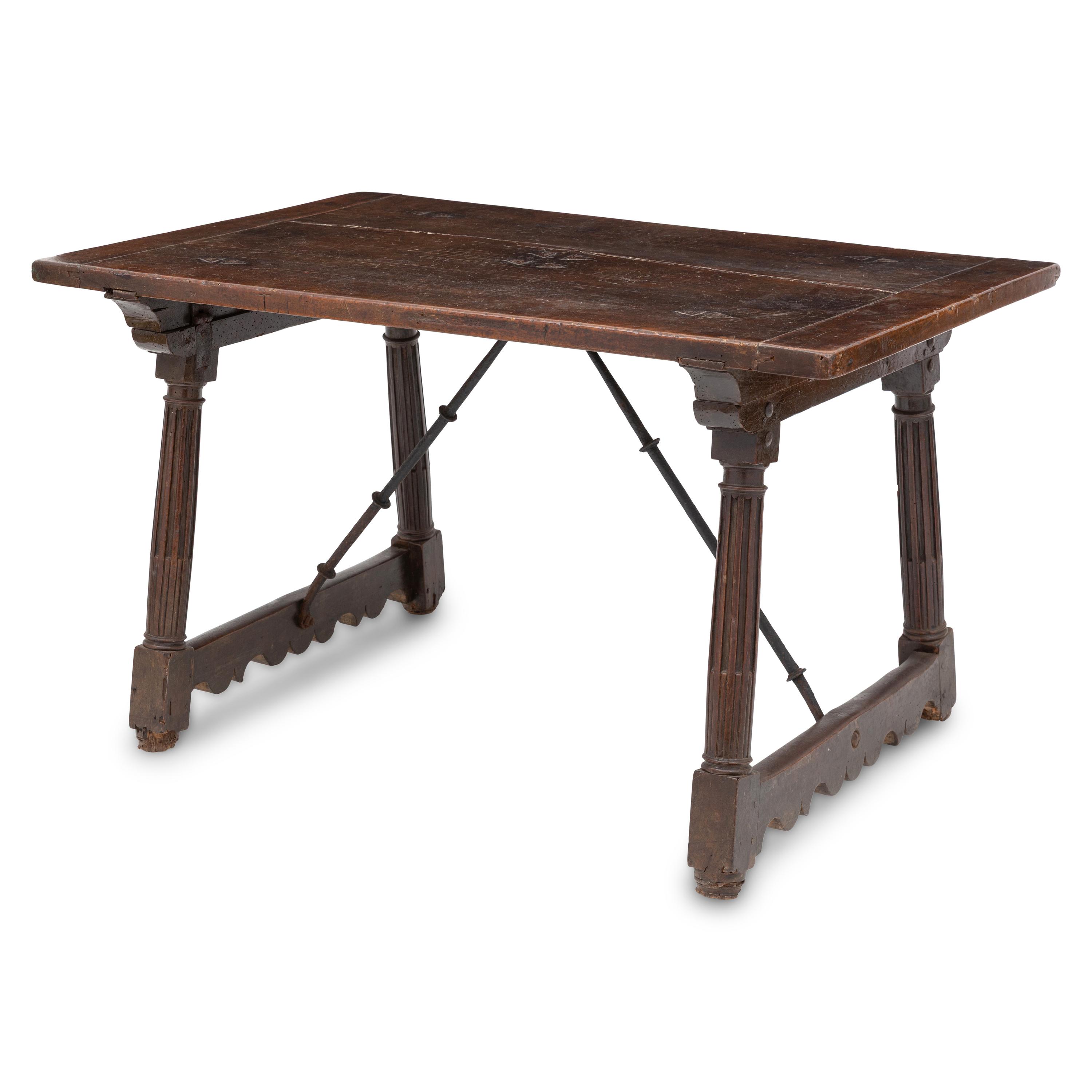 A Spanish Walnut Trestle Table