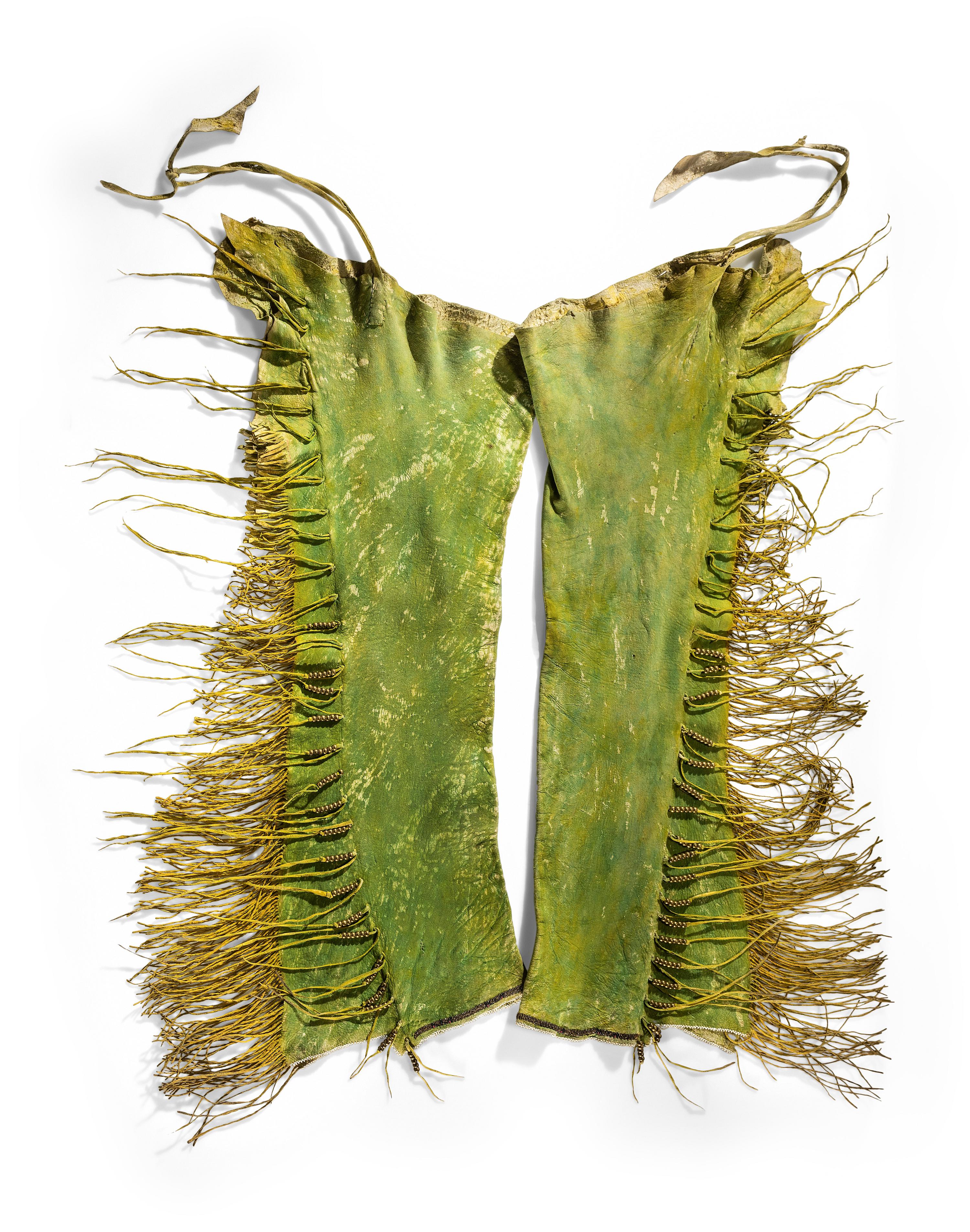 Kiowa Beaded Hide Leggings, with Morning Star