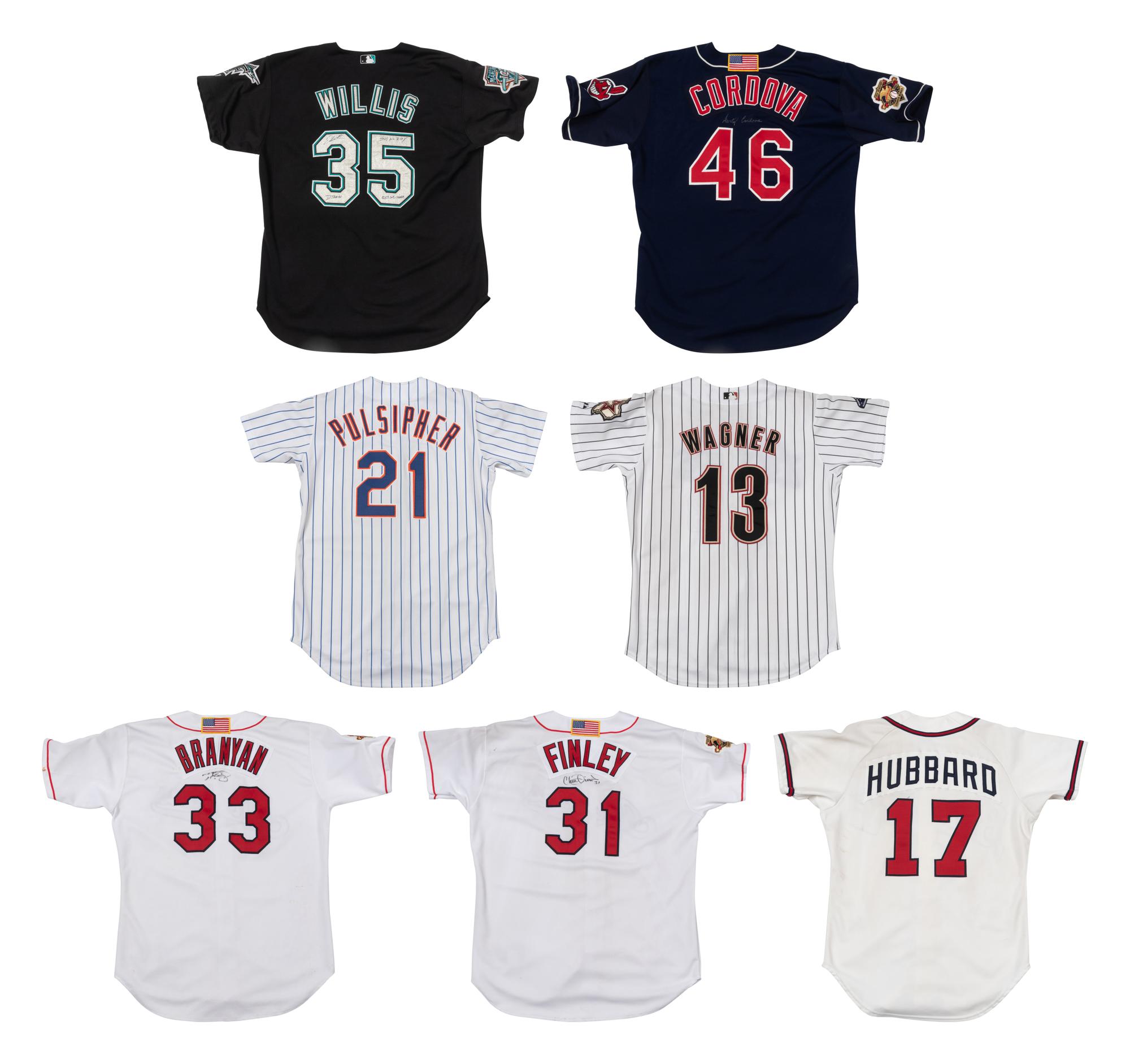 A Group of 7 Game Issued Baseball Jerseys (Including Signed)