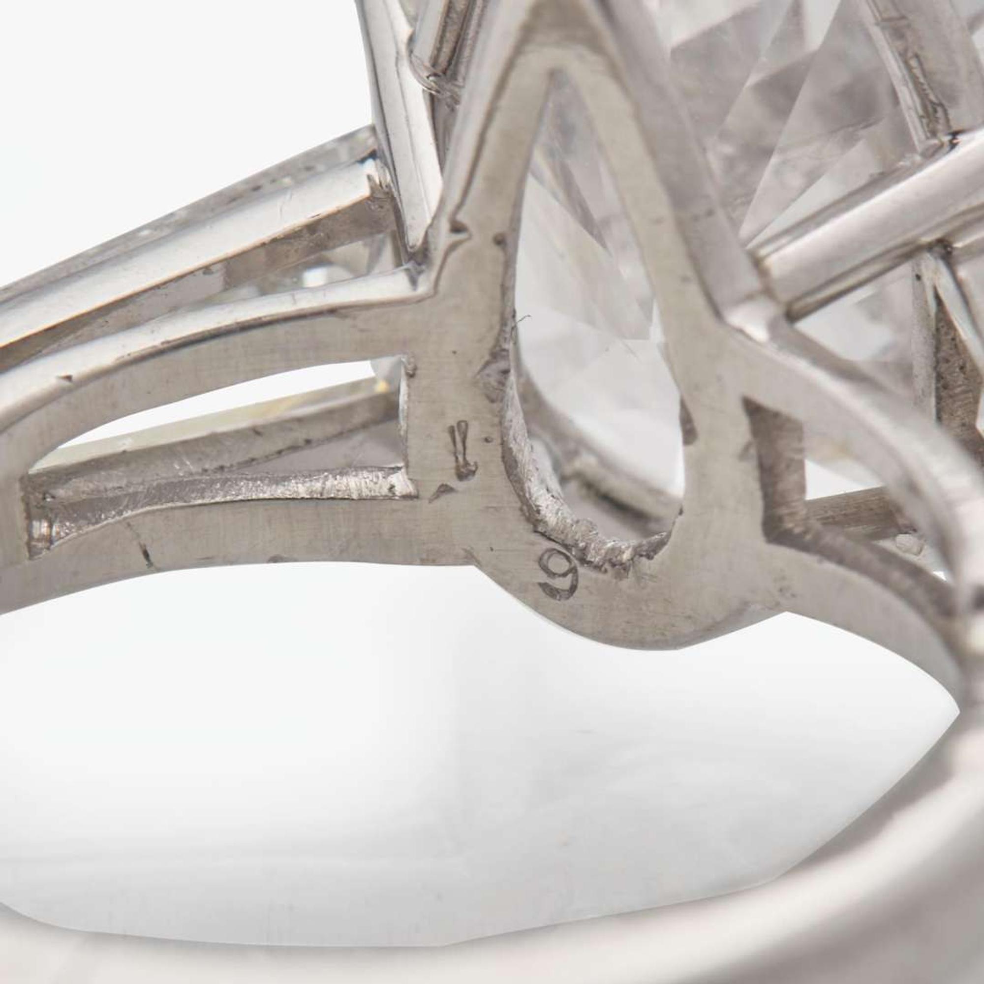 A Platinum and Diamond Ring Pear Shape 9.45 Carats, GIA Certified
