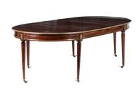 A Directoire Brass Mounted Mahogany Dining Table