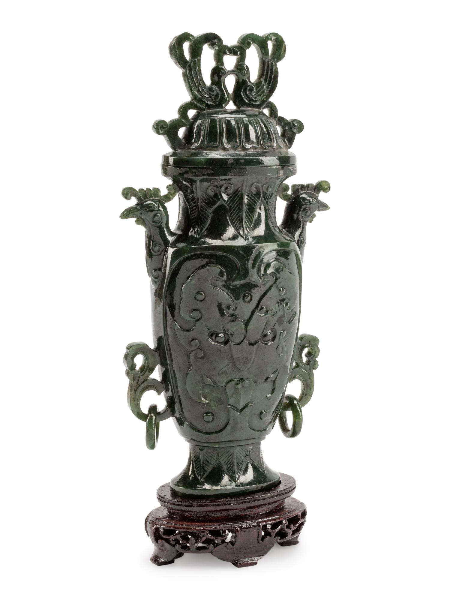 A Chinese Export Carved Hardstone Vase