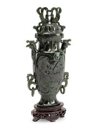 A Chinese Export Carved Hardstone Vase