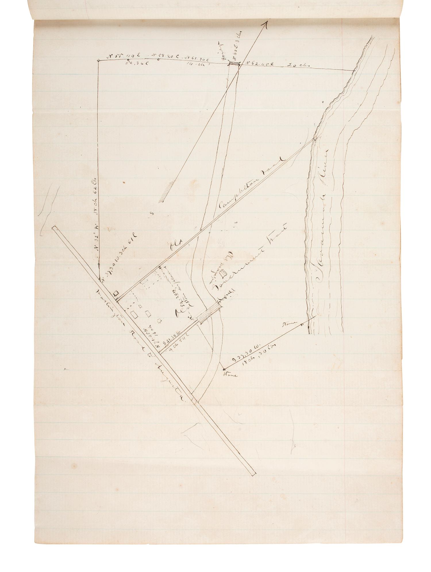 [CIVIL WAR]. Two documents recording the sale of land in Georgia to the Confederate States of America.