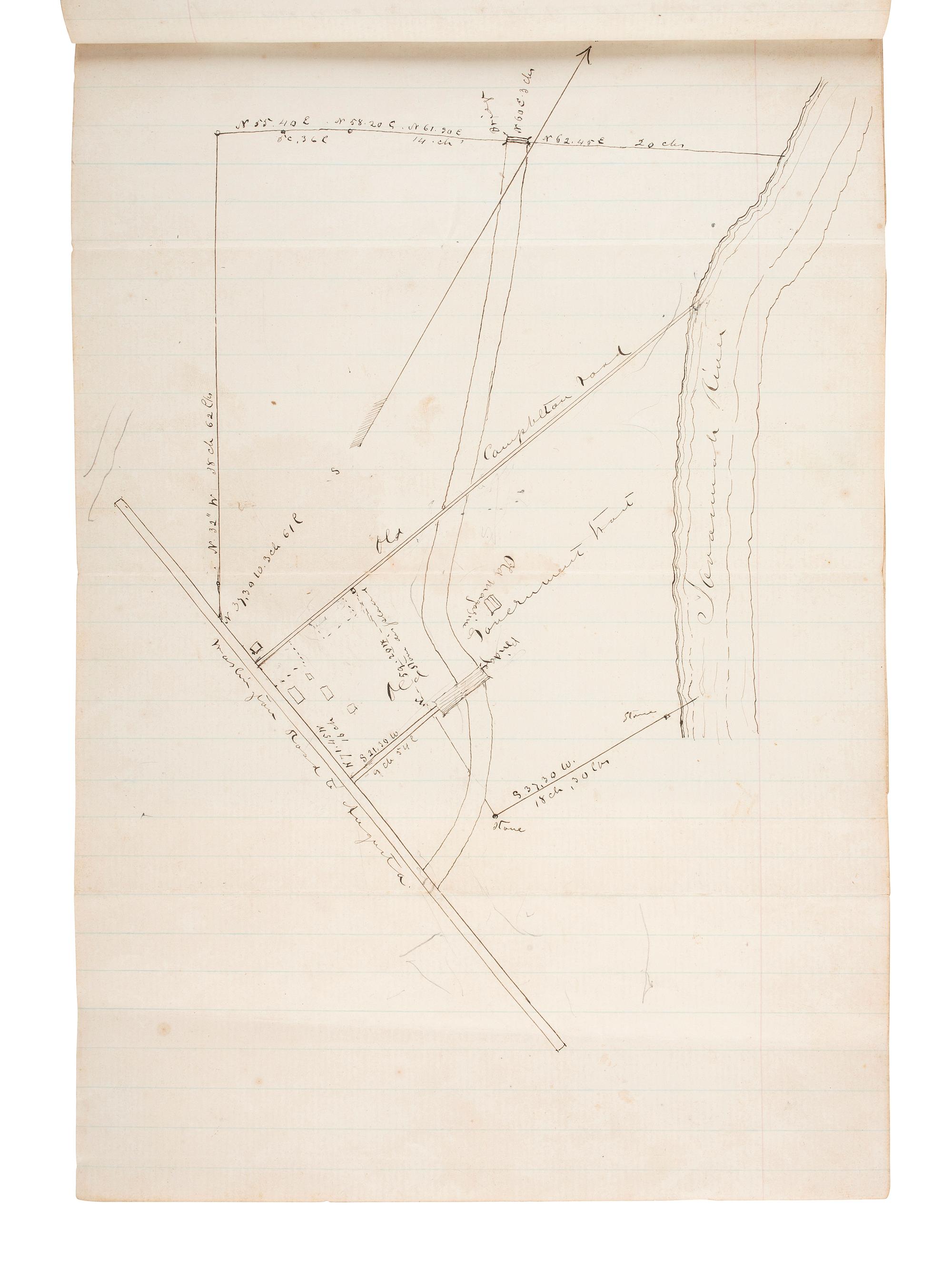 [CIVIL WAR]. Two documents recording the sale of land in Georgia to the Confederate States of America.