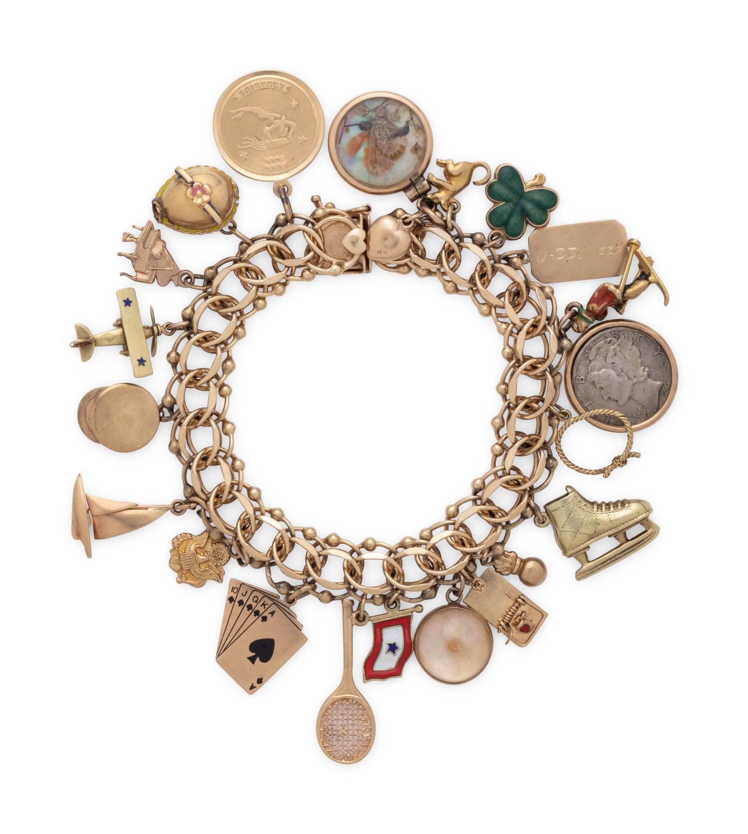 YELLOW GOLD CHARM BRACELET