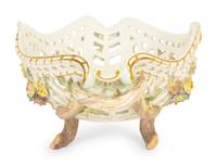 A Meissen Porcelain Footed Oval Center Basket — 19th Century
