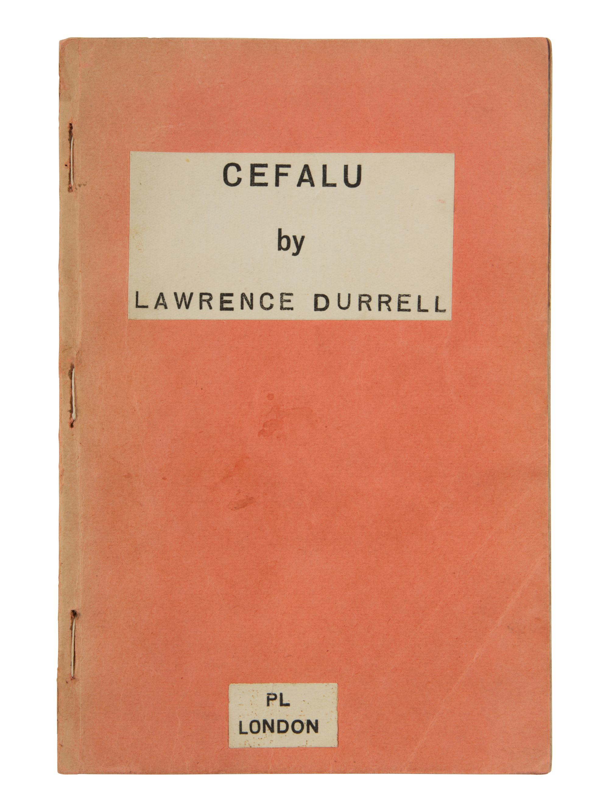 DURRELL, Lawrence (1912-1990). Cefalu . London: Editions Poetry, 1947.