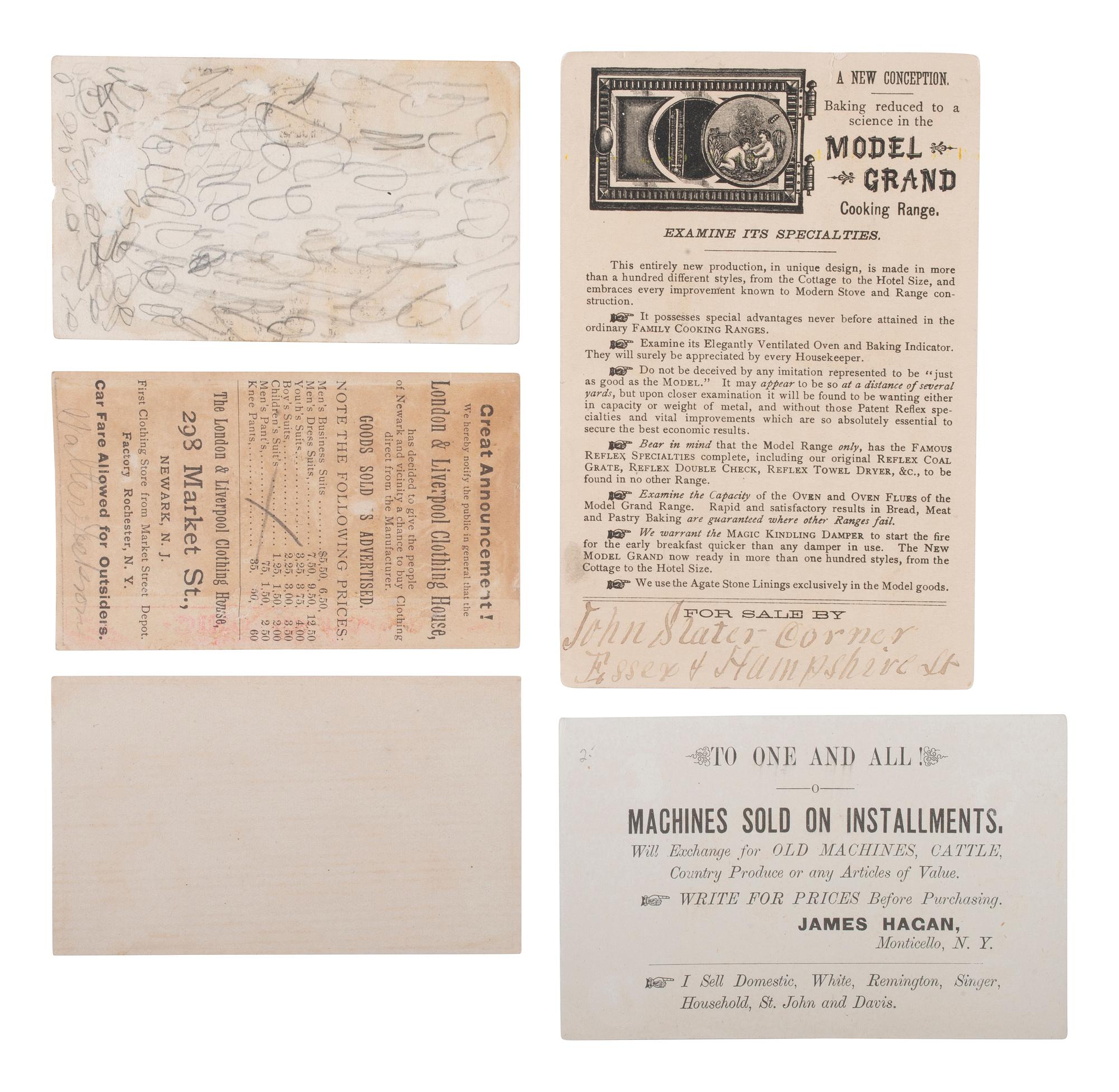 [ADVERTISING]. A collection of 117 trade cards featuring African American subjects. Late 19th-early 20th century.