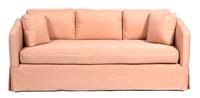 A Contemporary Pink Silk Upholstered Day Bed Height 33 x length 78 x depth 35 inches. — 20TH CENTURY