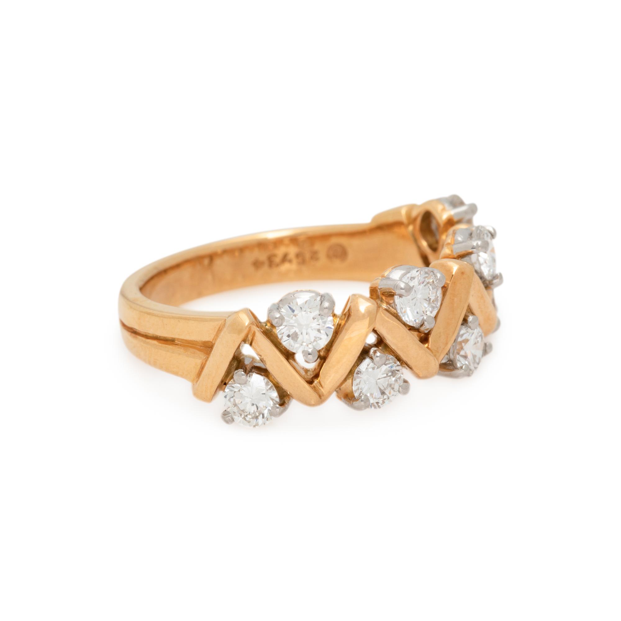 OSCAR HEYMAN & BROTHERS, YELLOW GOLD AND DIAMOND RING
