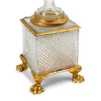 A Pair of Empire Style Gilt Bronze Mounted Cut Glass Campagna Urns