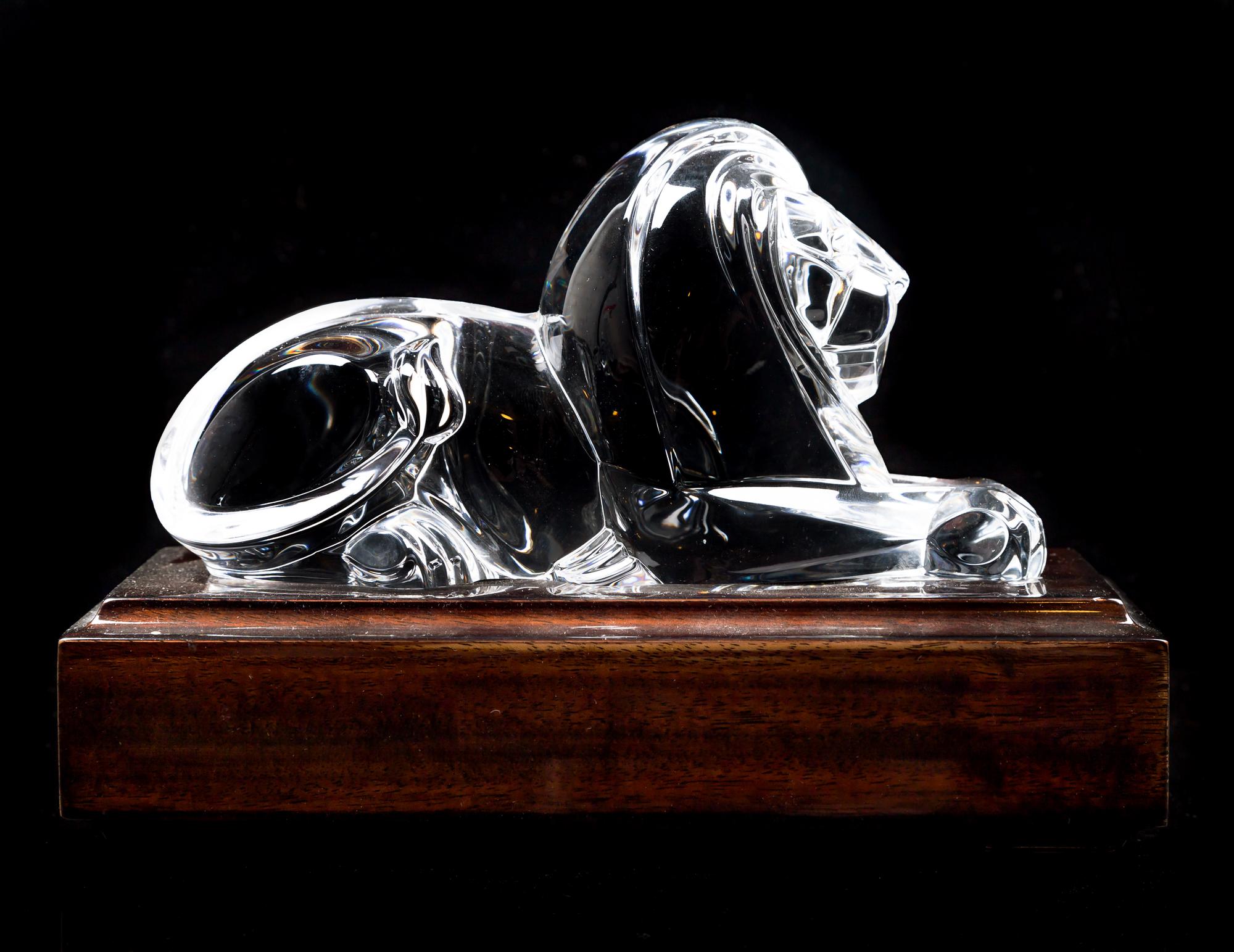 A Steuben Lion Length 8 1/8 inches.