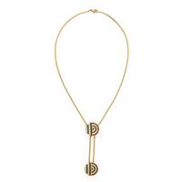 Diamond, Ruby, Emerald, and Yellow Gold Necklace