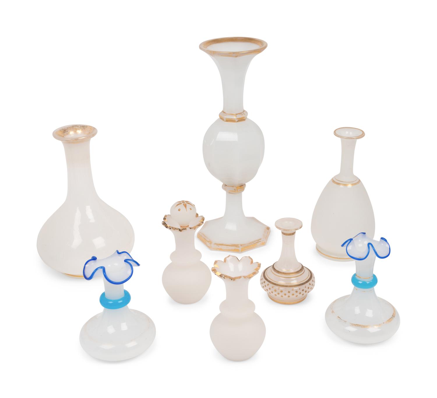 Fourteen Opaline Glass Table Articles